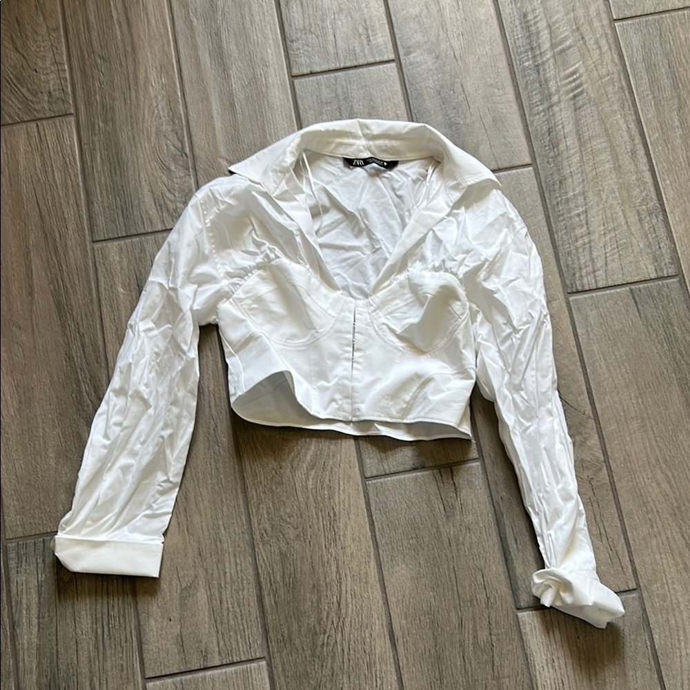 Zara White Crop Top